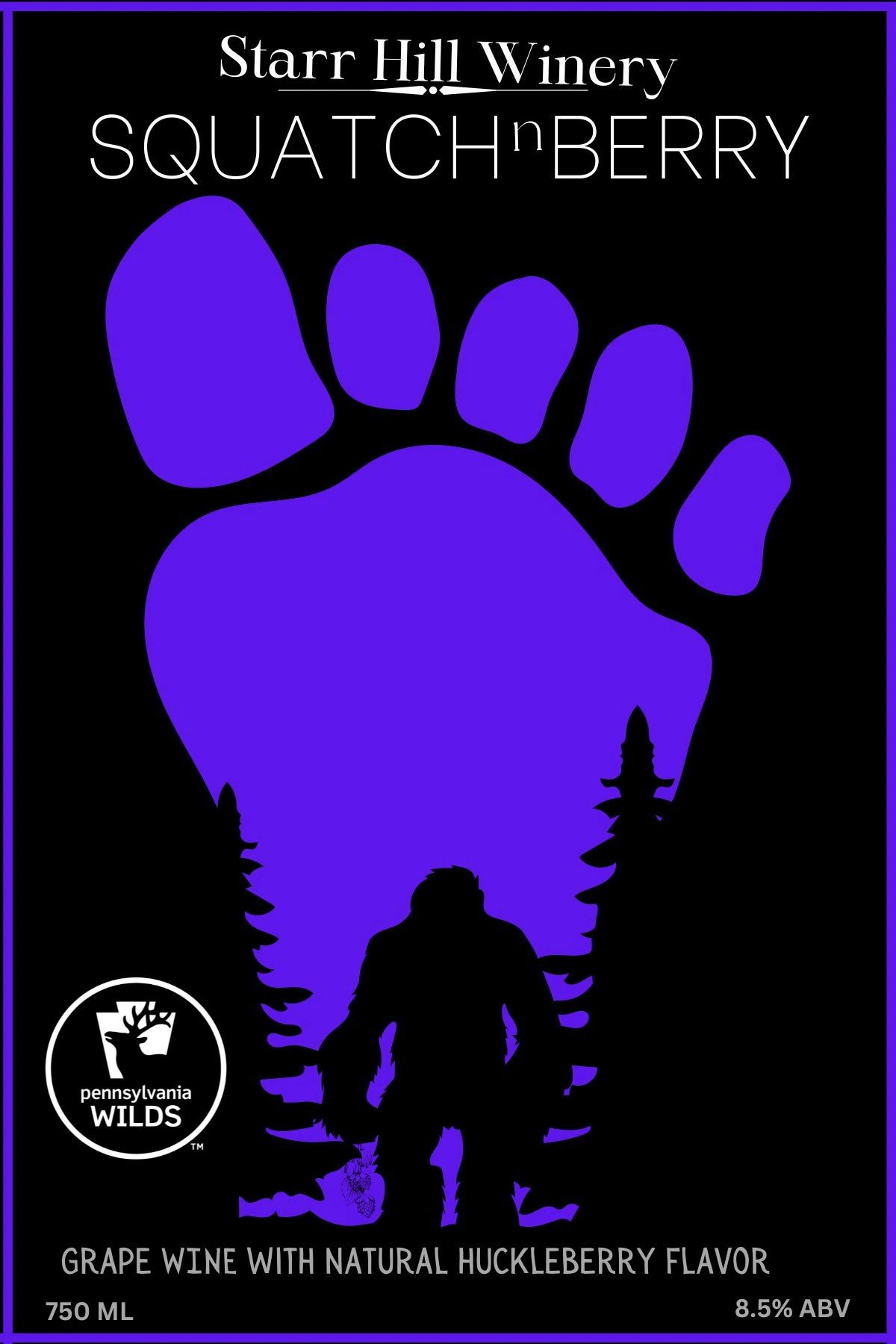 Squatch n Berry wine label