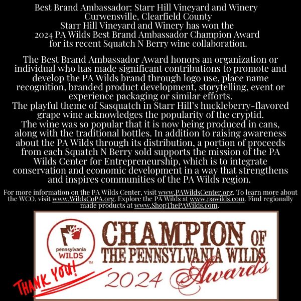 Pennsylvania Wilds Best Brand Ambassador award details